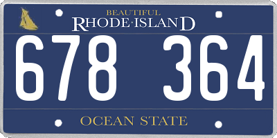 RI license plate 678364