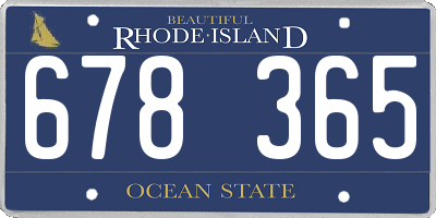 RI license plate 678365