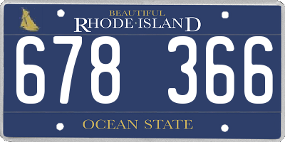 RI license plate 678366