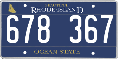RI license plate 678367