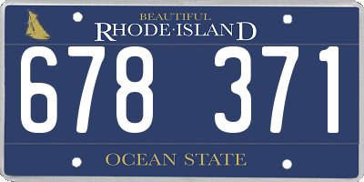 RI license plate 678371
