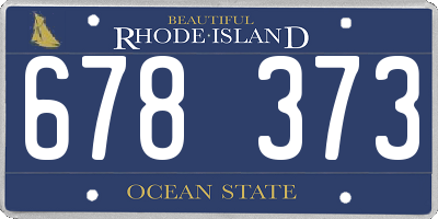 RI license plate 678373