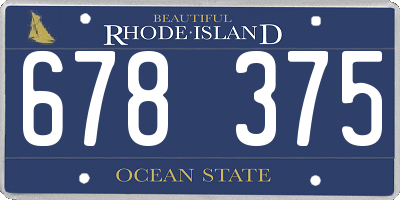 RI license plate 678375
