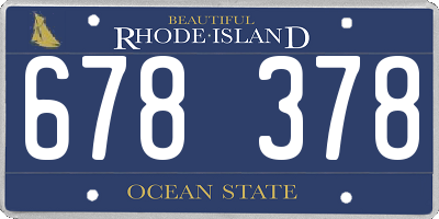 RI license plate 678378