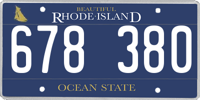 RI license plate 678380