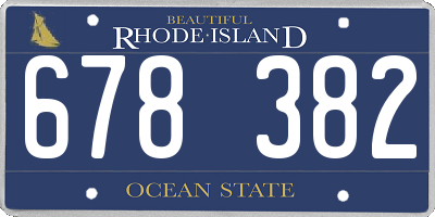 RI license plate 678382