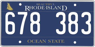 RI license plate 678383