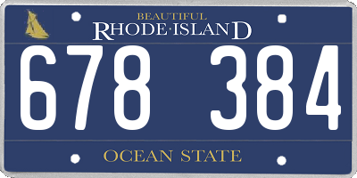 RI license plate 678384