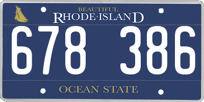 RI license plate 678386