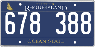 RI license plate 678388