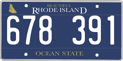 RI license plate 678391
