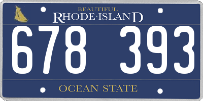RI license plate 678393