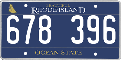 RI license plate 678396