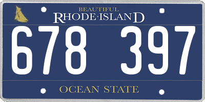 RI license plate 678397