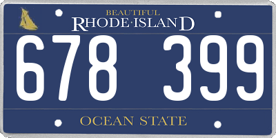 RI license plate 678399