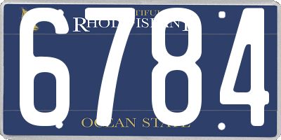 RI license plate 6784