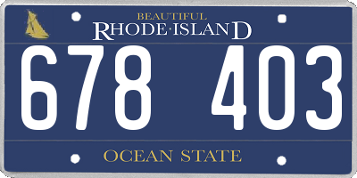 RI license plate 678403