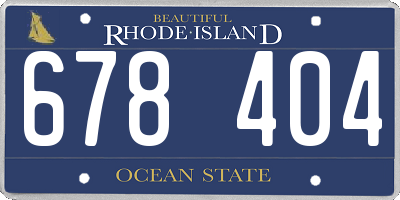 RI license plate 678404