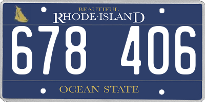 RI license plate 678406
