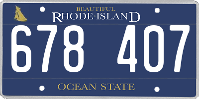 RI license plate 678407