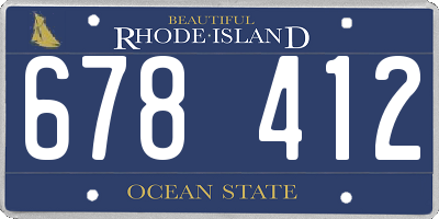 RI license plate 678412