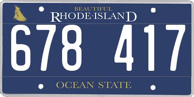 RI license plate 678417