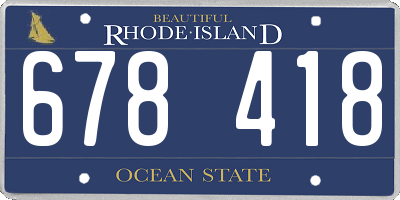 RI license plate 678418