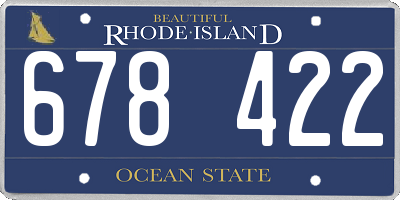 RI license plate 678422