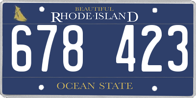 RI license plate 678423