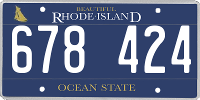 RI license plate 678424