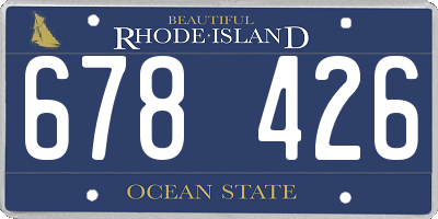 RI license plate 678426
