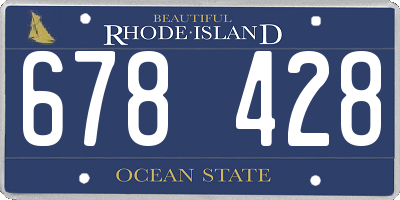 RI license plate 678428
