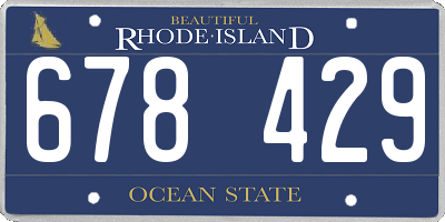 RI license plate 678429