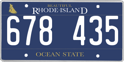 RI license plate 678435
