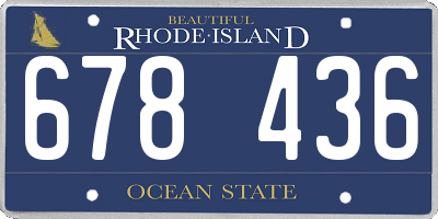RI license plate 678436