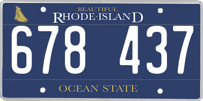 RI license plate 678437
