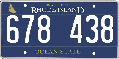 RI license plate 678438