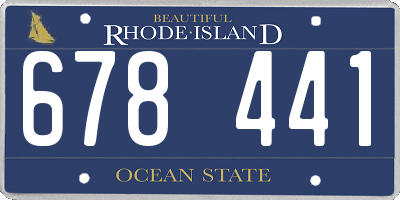 RI license plate 678441