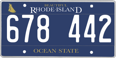 RI license plate 678442