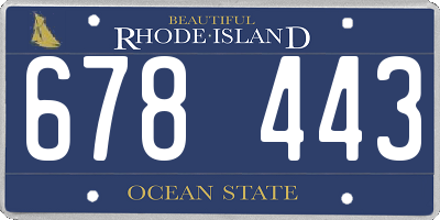 RI license plate 678443