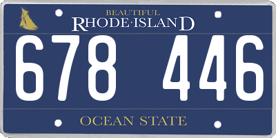 RI license plate 678446
