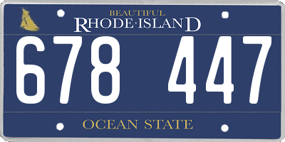 RI license plate 678447