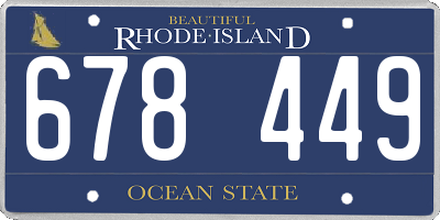 RI license plate 678449