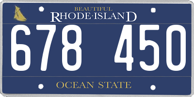 RI license plate 678450