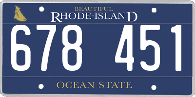 RI license plate 678451