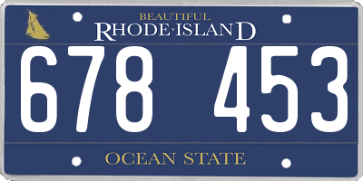RI license plate 678453