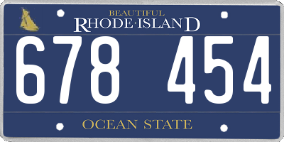 RI license plate 678454