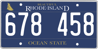 RI license plate 678458