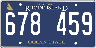 RI license plate 678459