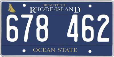 RI license plate 678462